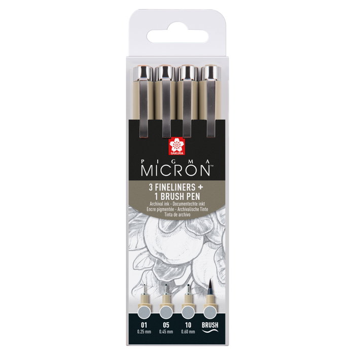 Sakura Pigma Micron Set de 4 puntafinas Gris Frío Claro Sakura Pigma Micron Set de 4 puntafinas Gris Frío Claro